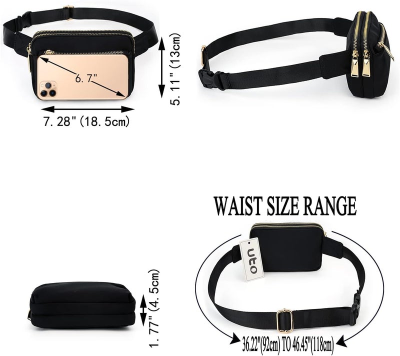 UTO Fanny Pack for Women Crossbody Trendy Fashion Belt Purse Chest Waist Hip Bumbag for Outdoor Shopping Travel Hiking - Image 2